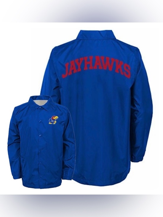 Gen2 Other - NWT [Gen2] Kansas Jayhawks NCAA Blue Bravo Buttoned “Coaches” Jacket Youth XL/18